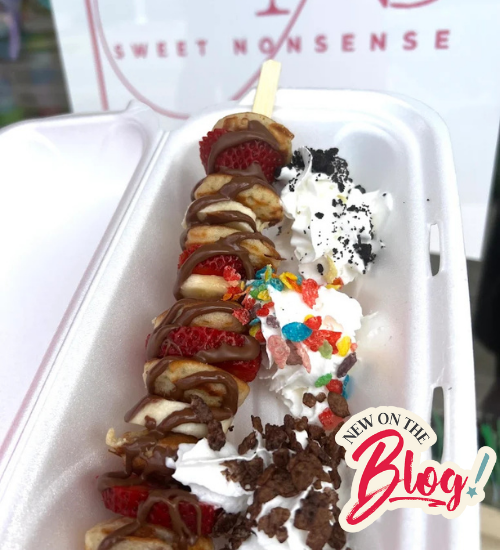 Banana split in a white container