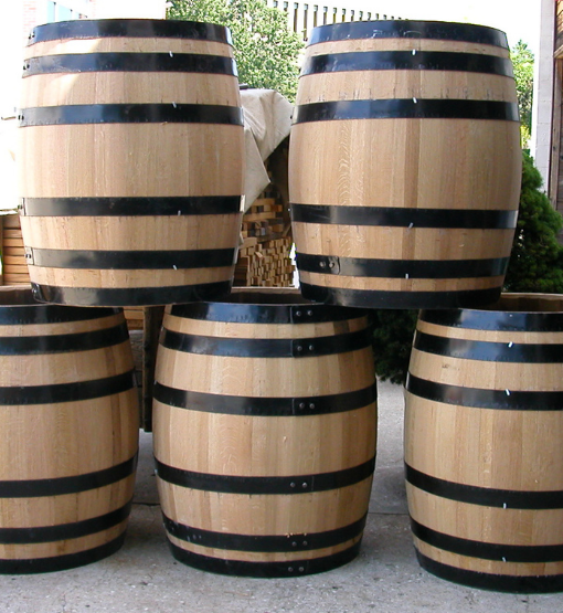 photo of handmade barrels from Bratcher's Cooperage