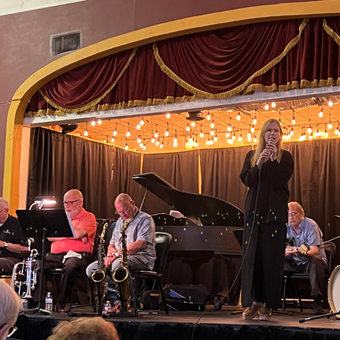 Blonde Jazz Singer on Stage