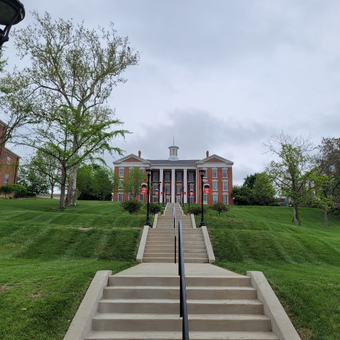Steep steps leading to William Jewell College